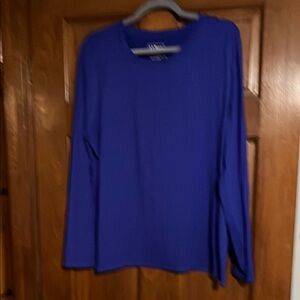 LLBean sun protection crew neck long sleeve top xl royal blue